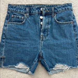 Gianni Bini Blue Jean Shorts Distressed Hem
